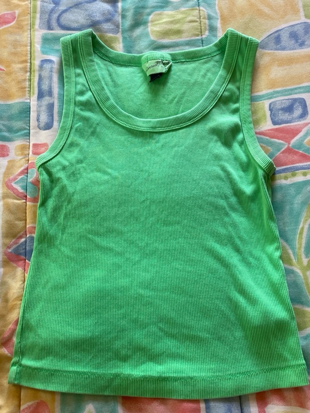 Universal Thread Bright Green Ribbed Tank